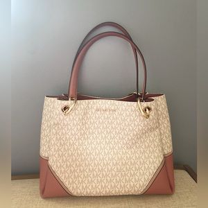 Michael Kors Nicole Tote Bag - Vanilla/Ballet